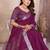 Purple color linen cotton silver zari border saree with un-stitched blouse