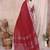 Red color linen cotton silver zari border saree with un-stitched blouse