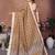Beige color linen cotton silver zari border & weaving saree with un-stitched blouse