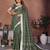 Green color linen cotton silver zari border & weaving saree with un-stitched blouse