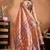 Peach printed art silk designer pallu saree