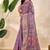 Lavender printed art silk designer pallu saree