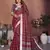 Maroon color linen cotton silver zari border & weaving saree with un-stitched blouse