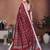 Maroon color linen cotton silver zari border & weaving saree with un-stitched blouse