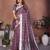Purple color linen cotton silver zari border & weaving saree with un-stitched blouse