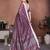 Purple color linen cotton silver zari border & weaving saree with un-stitched blouse