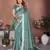 Sky color linen cotton silver zari border & weaving saree with un-stitched blouse