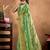 Green printed art silk designer pallu saree