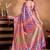 Pink printed art silk designer pallu saree