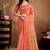 Orange printed art silk designer pallu saree