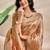 Golden printed art silk designer pallu saree