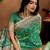 Green printed art silk designer pallu saree