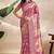Baby pink printed art silk designer pallu saree