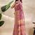 Baby pink printed art silk designer pallu saree