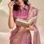 Baby pink printed art silk designer pallu saree
