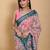 Peach printed art silk designer pallu saree