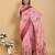 Baby pink printed art silk designer pallu saree