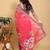 Hot pink printed art silk designer pallu saree