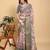 Grey printed art silk designer pallu saree