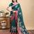 Green printed art silk designer pallu saree