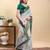 Grey printed art silk designer pallu saree