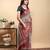 Grey printed art silk designer pallu saree
