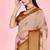Cream printed art silk designer pallu saree
