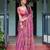 Pink printed art silk designer pallu saree