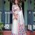 White printed art silk designer pallu saree
