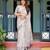 Light grey printed art silk designer pallu saree