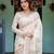 White printed art silk designer pallu saree