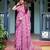 Pink printed art silk designer pallu saree