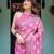 Pink printed art silk designer pallu saree