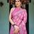 Pink printed art silk designer pallu saree