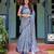 Grey printed art silk designer pallu saree