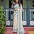 White printed art silk designer pallu saree