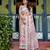 White printed art silk designer pallu saree