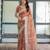 Brown printed art silk designer pallu saree