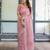 Baby pink printed art silk designer pallu saree
