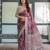Maroon printed art silk designer pallu saree