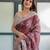 Maroon printed art silk designer pallu saree