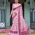 Baby pink printed art silk designer pallu saree