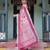 Baby pink printed art silk designer pallu saree