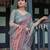 Grey printed art silk designer pallu saree