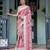 Baby pink printed art silk designer pallu saree