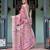 Baby pink printed art silk designer pallu saree