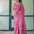 Pink printed art silk designer pallu saree
