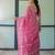 Pink printed art silk designer pallu saree