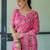 Pink printed art silk designer pallu saree