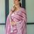 Onion pink printed art silk designer pallu saree
